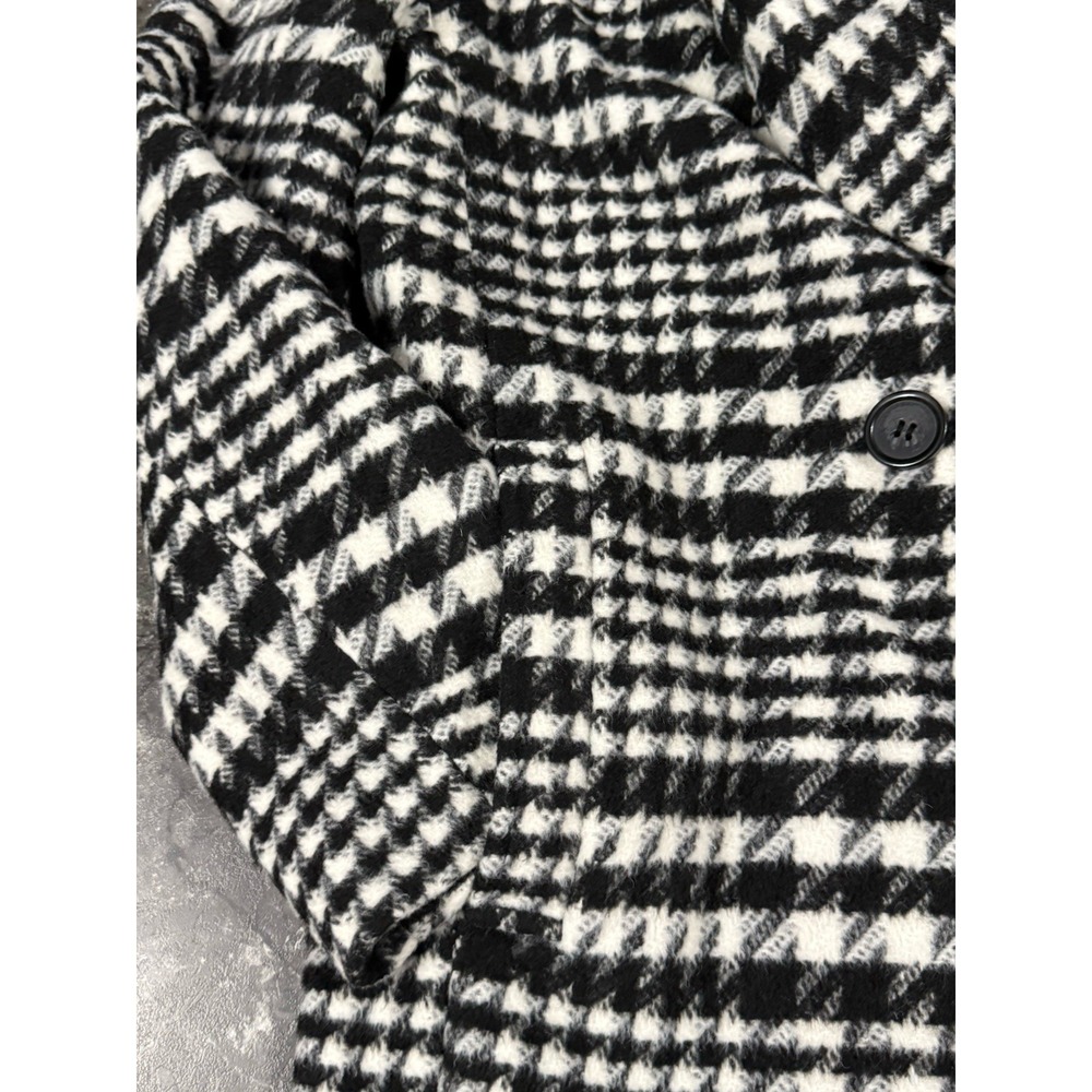Bagatelle Womens Black White Plaid Check Wool Blend Coat‎ Career Classic Sz M - Picture 9 of 15